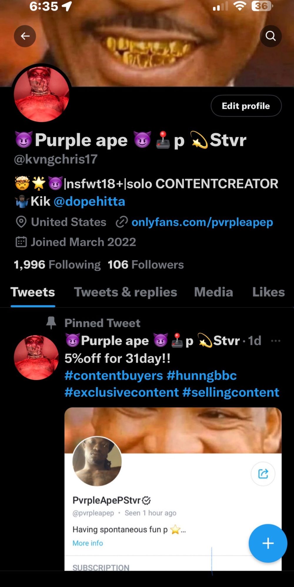 pvrpleapep OnlyFans profile picture